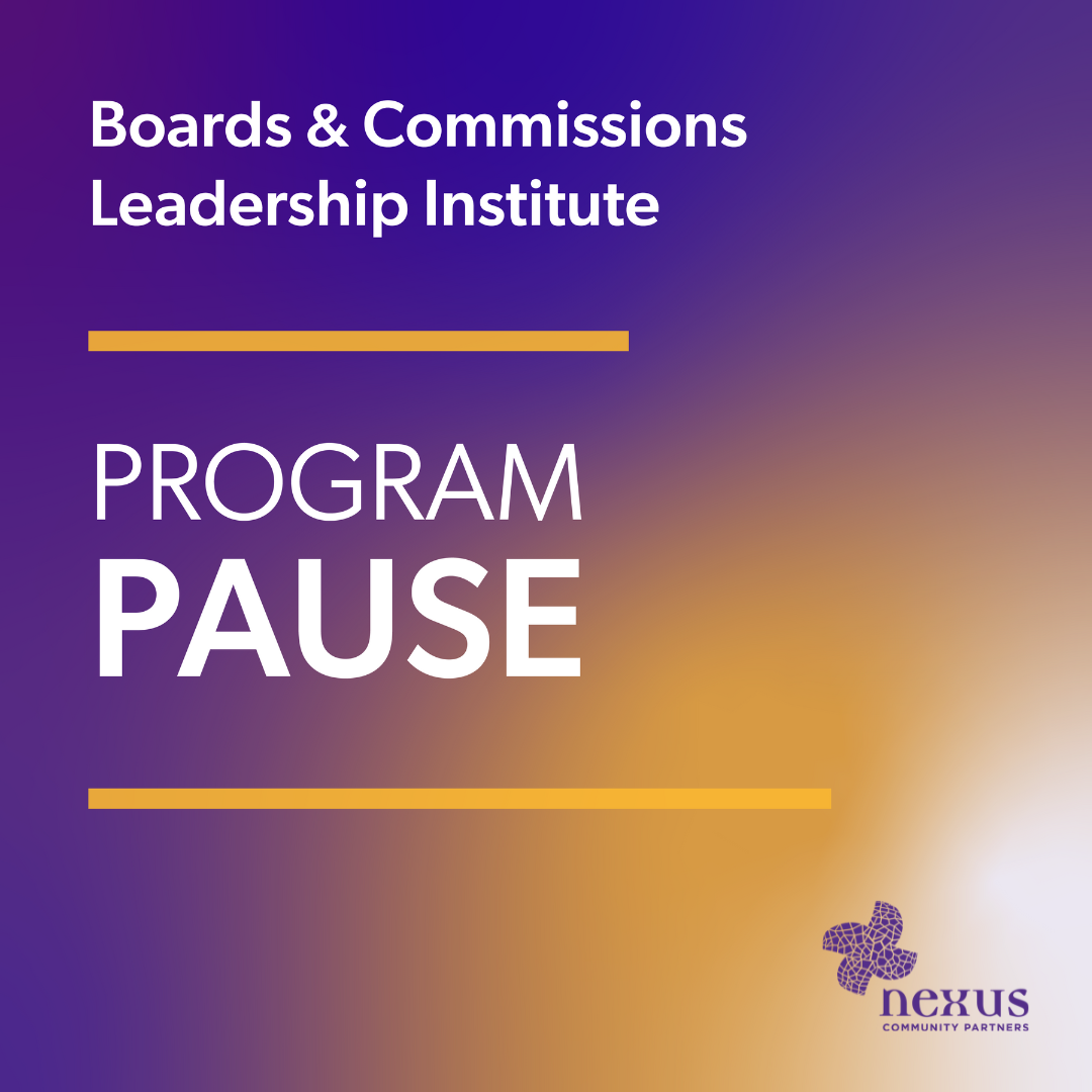 Boards commissions leadership institute summer pause nexus